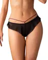 Fekete női alsó fodorral és bordó pántokkal PARISEL PANTIES Obsessive